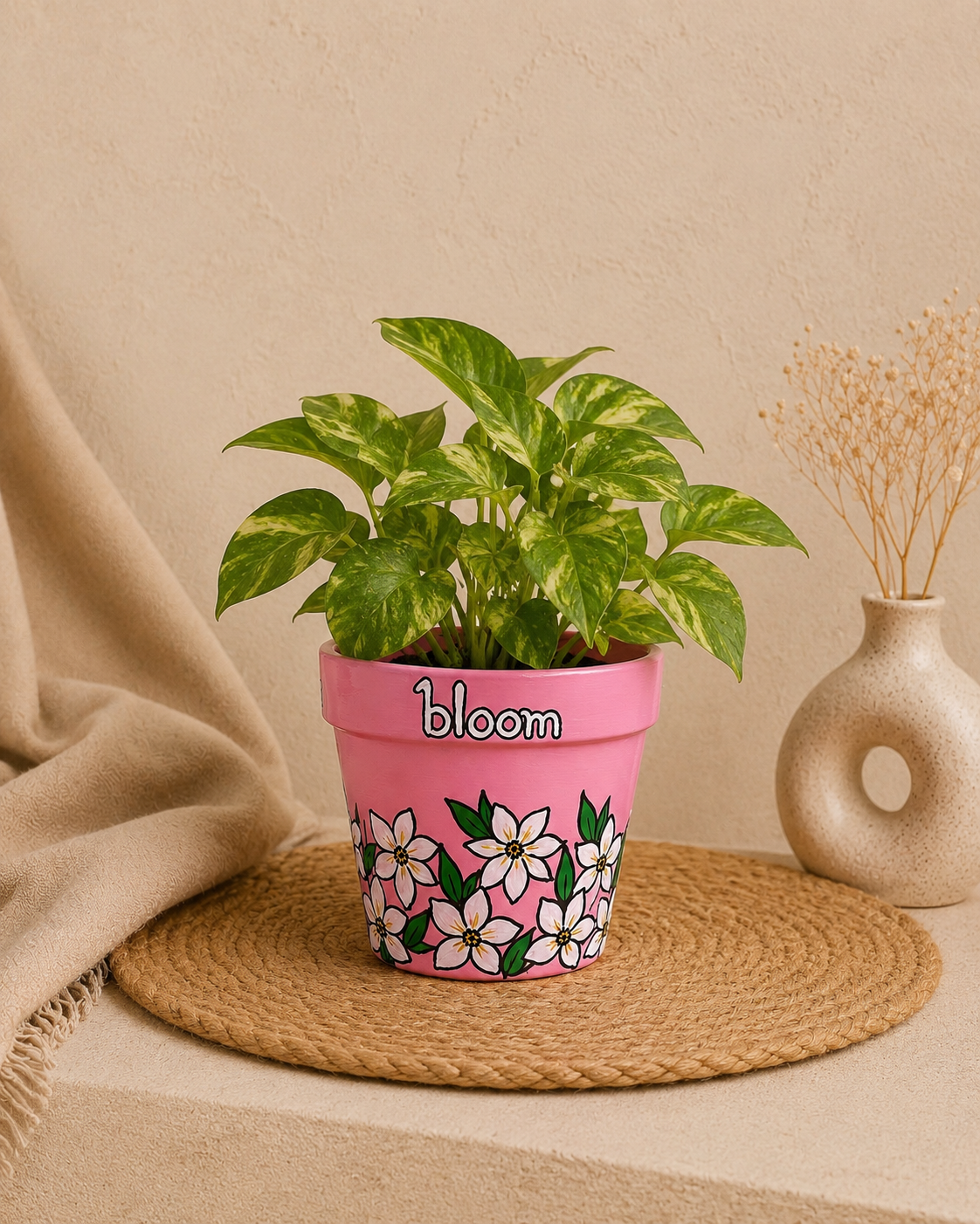 Pink Flower Bloom Planter