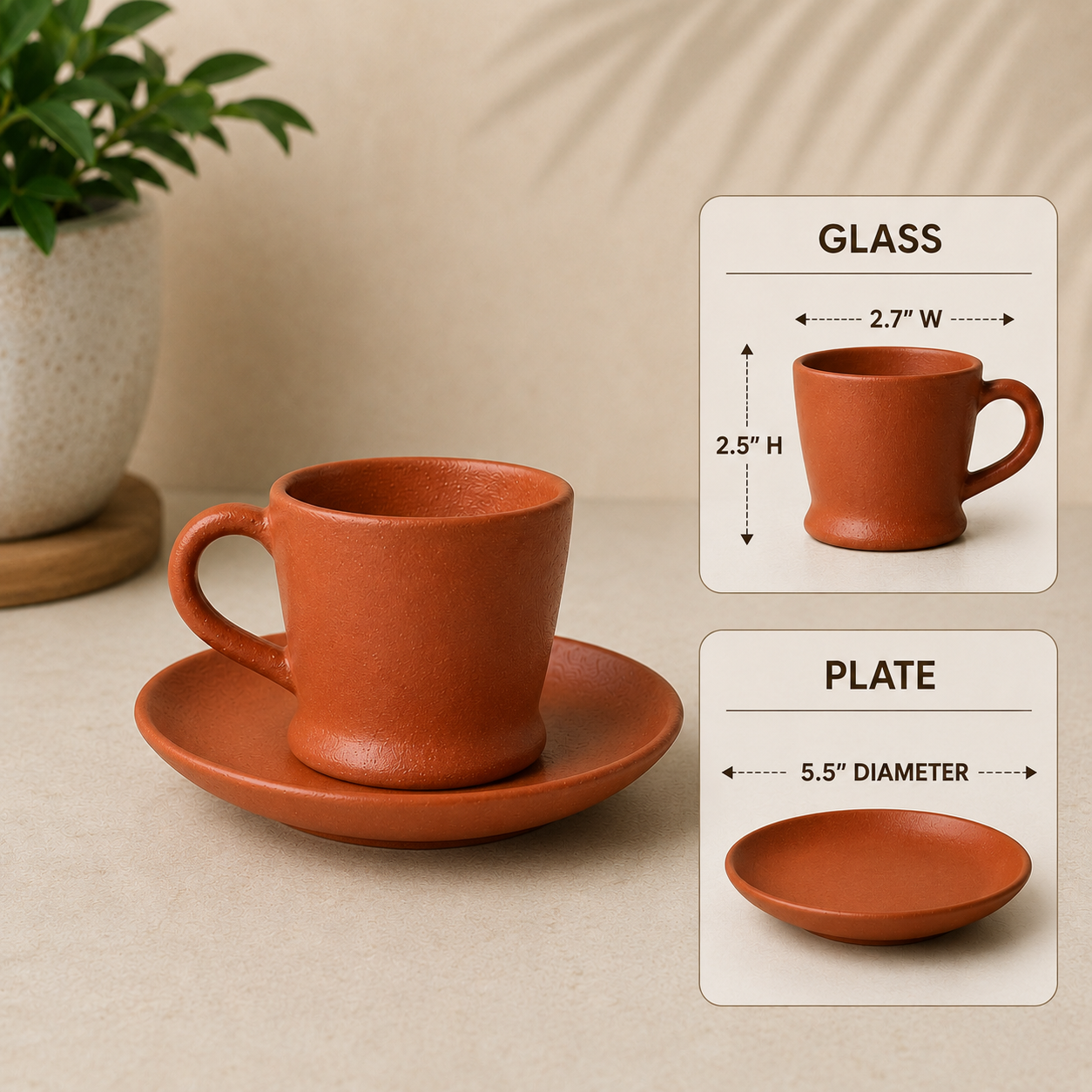 Bloomcraft Terracotta Full Tea set