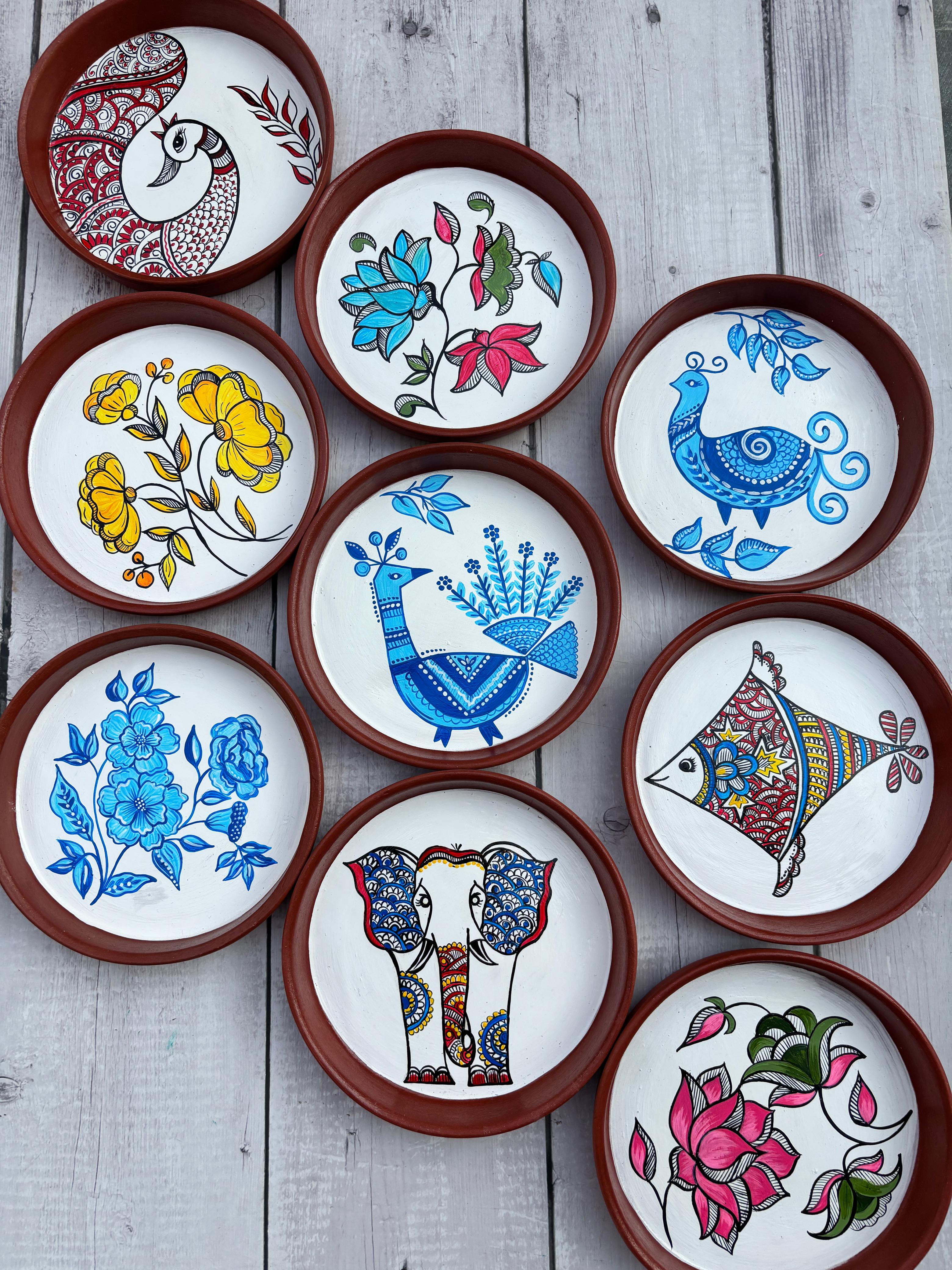 Blue Floral Wall Plate