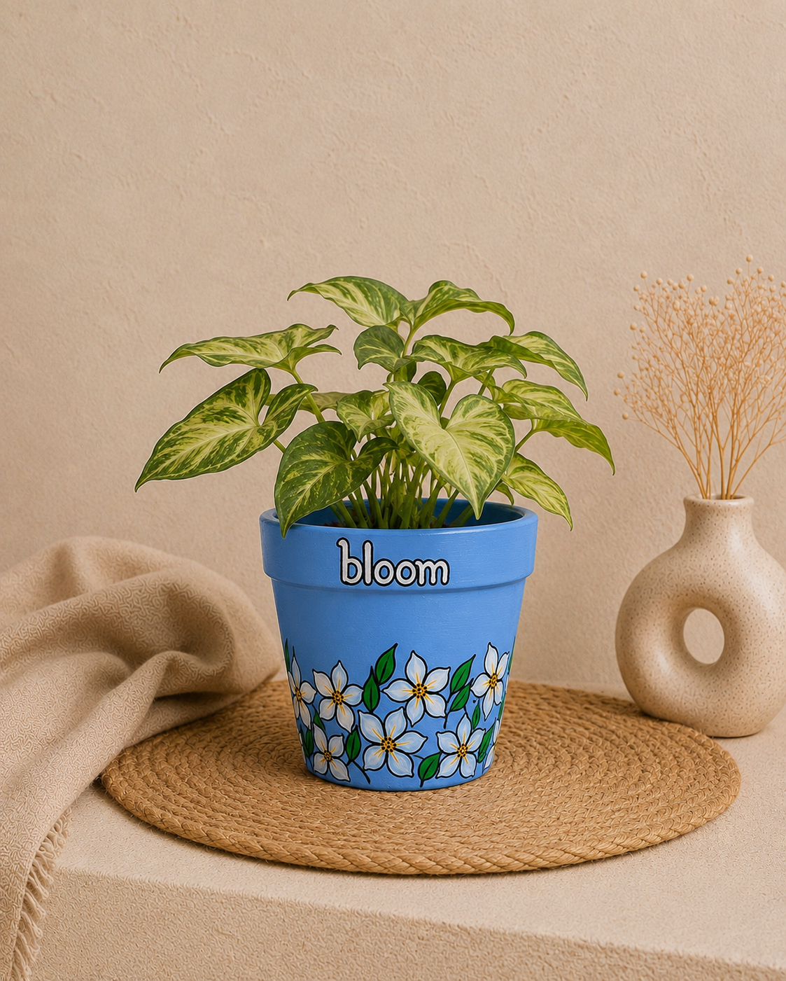 Blue Flower Bloom Planter