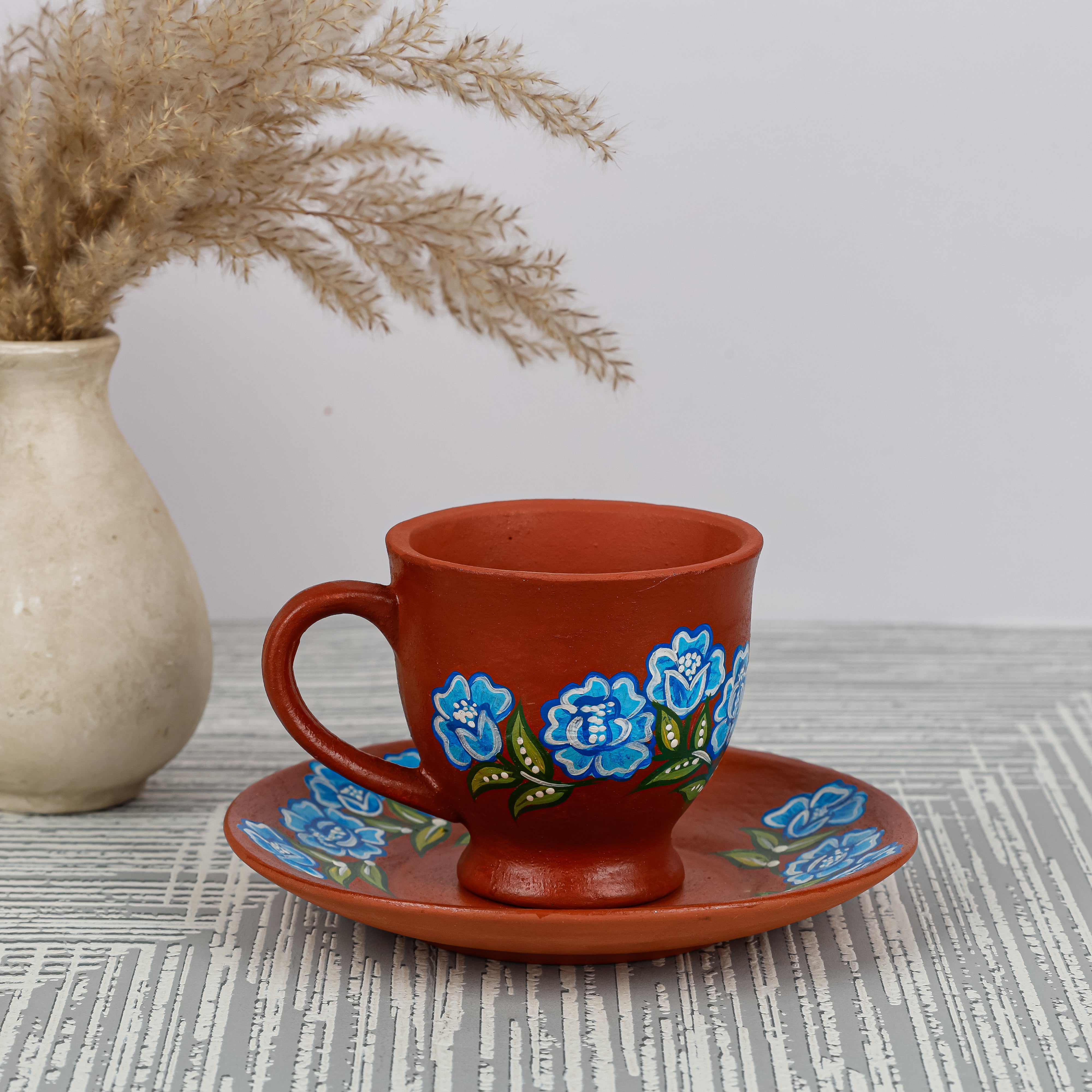 Indigo Ivy Cup and Saucer Set