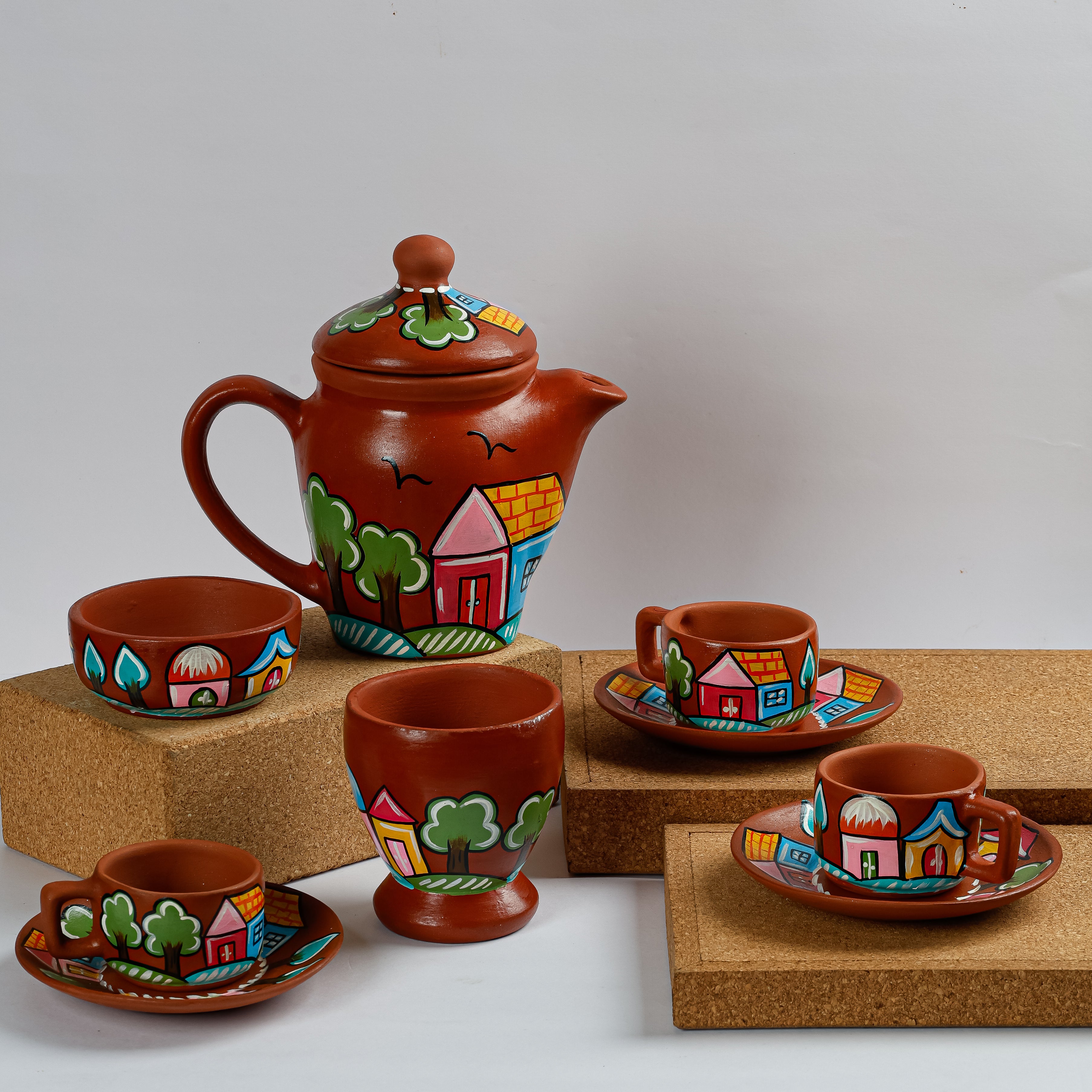 The Heritage Hamlet Terracotta Full Tea Set